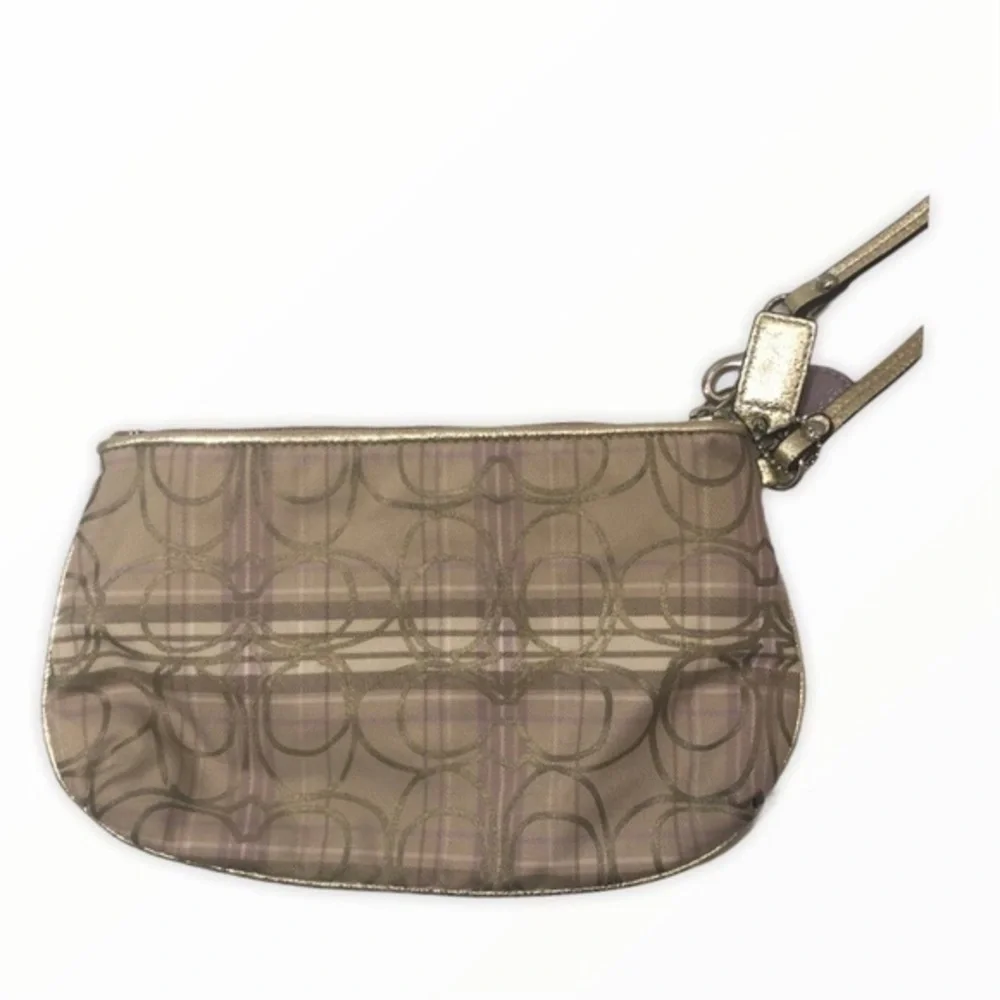 Coach lavender purple wristlet bag